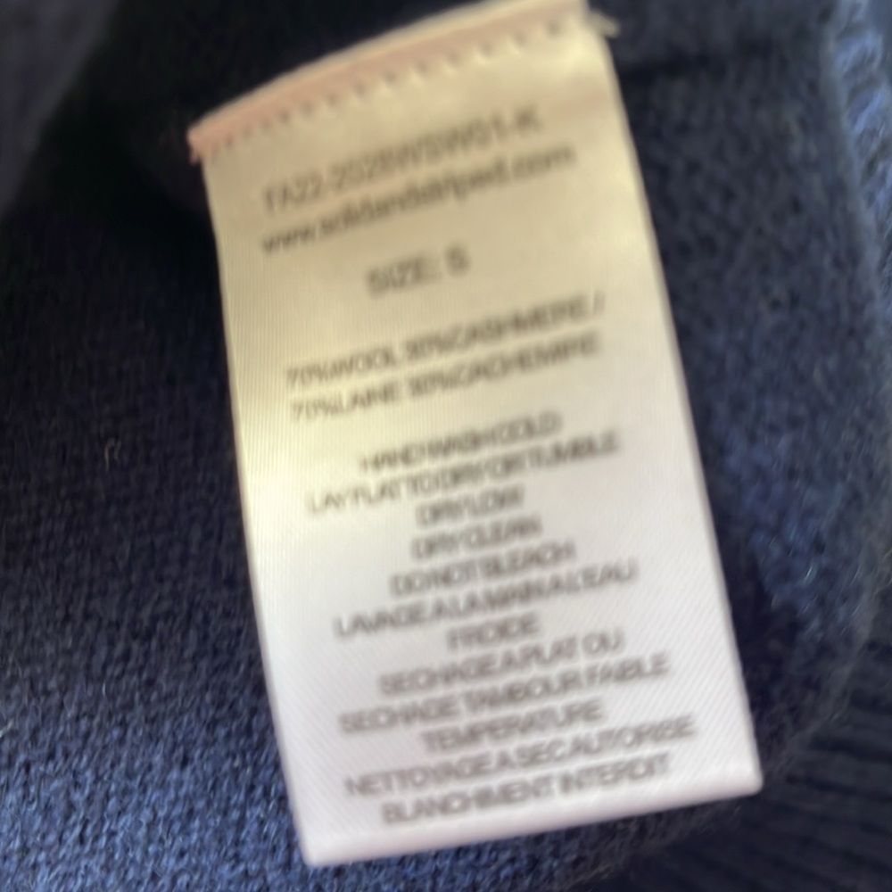 Solid & striped Navy Blue and White V-Neck Sweater Vest small - Picture 6 of 6